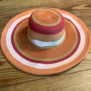 NWOT Talbots colorful wide-brim woven sun hat.